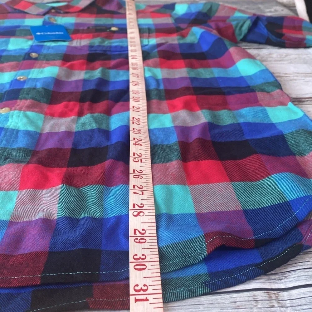 Columbia Men’s Cornell Woods Buffalo Checker Colorful Long Sleeve Shirt SZ XL - Picture 7 of 9